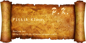 Pittik Kleon névjegykártya